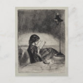 Lezen door Lamplight, Klokler Briefkaart (Voorkant)