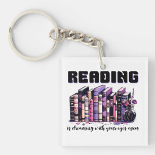 Lezen droomt met open ogen sleutelhanger