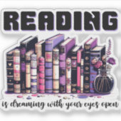 Lezen droomt met open ogen sticker (Voorkant)