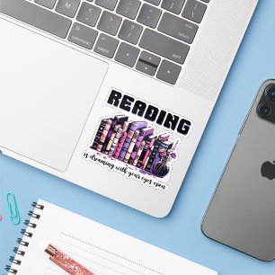 Lezen droomt met open ogen sticker