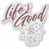 Lezen en Koffieboek Sticker (Voorkant)