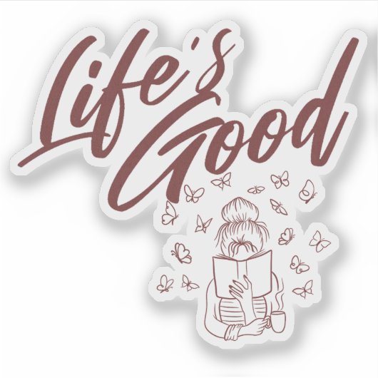 Lezen en Koffieboek Sticker (Voorkant)