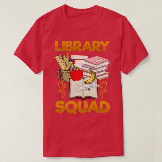 Lezen Funny Book Lover Library Squad Librarian T-shirt (Design voorkant)