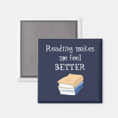 Lezen geeft me een beter Inspirerend citaat Magneet (Voorkant / Achterkant)