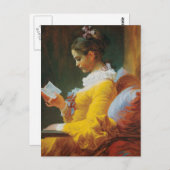 Lezen gekleurd in geel briefkaart (Voorkant / Achterkant)