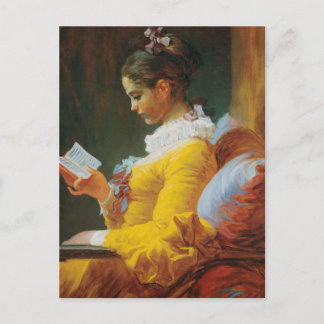 Lezen gekleurd in geel briefkaart