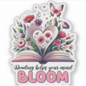 Lezen helpt je bij het bloeien van je geest sticker (Voorkant)
