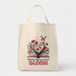 Lezen helpt je bij het bloeien van je geest tote bag
