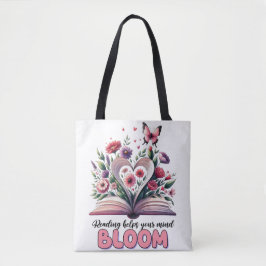Lezen helpt je bij het bloeien van je geest tote bag