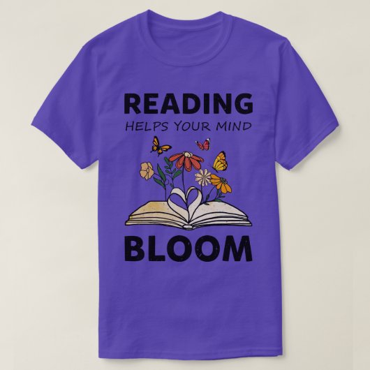 Lezen helpt je geest bloeien t-shirt (Design voorkant)