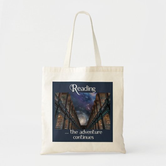 Lezen ...het avontuur blijft Canvas tas (Voorkant)