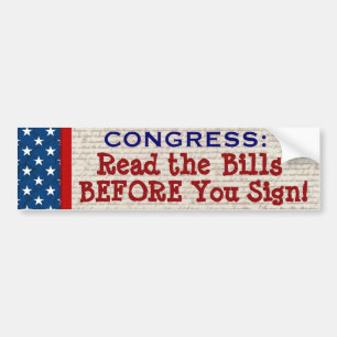 LEZEN HET BILLS Funny Congressional Bumpersticker