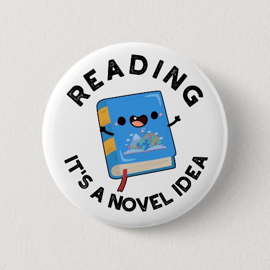 Lezen Het is een nieuw idee grappig boekenspel Ronde Button 5,7 Cm (Voorkant)