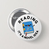 Lezen Het is een nieuw idee grappig boekenspel Ronde Button 5,7 Cm (Voorkant /achterkant)