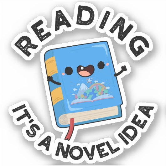 Lezen Het is een nieuw idee grappig boekenspel Sticker (Voorkant)