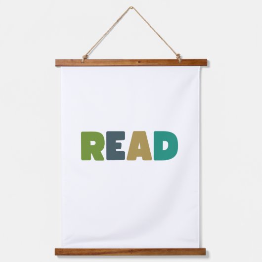lezen. Houten wandtapijt hanger Hangend Wandkleed (Voorkant)