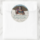 Lezen in bed Lady lenen u haar boek Ronde Sticker (Tas)