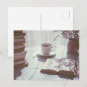 lezen in bedbeker van theellinnen literair blad briefkaart (Voorkant / Achterkant)