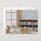 Lezen in de bibliotheek briefkaart (Voorkant / Achterkant)