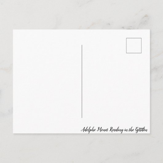 Lezen in de tuin, beroemd schilderen feestdagenkaart (Achterkant)