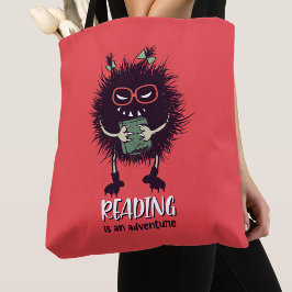 Lezen is avontuur grappige leraar tote bag