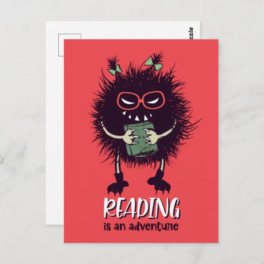 Lezen is avontuurlijk grappig leraar briefkaart (Voorkant / Achterkant)