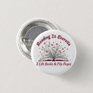 Lezen is beweging....  ronde button 3,2 cm