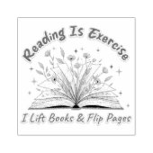 Lezen is beweging.... rubberstempel (Afrduk)