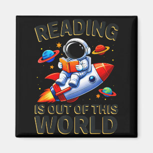 Lezen is buiten deze wereld ruimte grappige boeken magneet