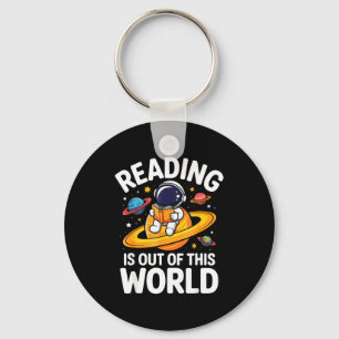 Lezen is buiten deze wereld ruimte grappige boeken sleutelhanger