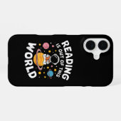 Lezen is buiten deze wereld ruimtevaart iPhone 16 hoesje (Achterkant horizontaal)