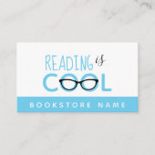 Lezen is Cool Bookstore — Blue Visitekaartje (Voorkant)