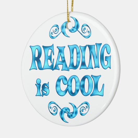 Lezen is cool keramisch ornament (Links)