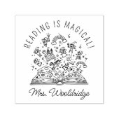 Lezen is de fantasie van de bibliotheek van de mag zelfinktende stempel (Design)