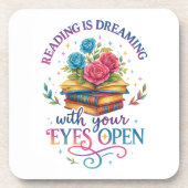 Lezen is dromen… bier onderzetter (Voorkant)