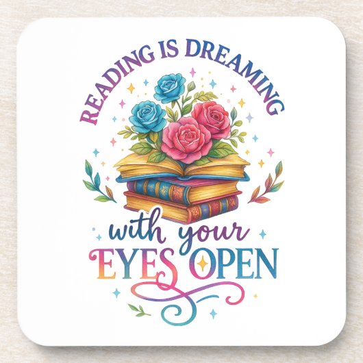 Lezen is dromen… bier onderzetter (Voorkant)