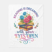 Lezen is dromen… fleece deken (Voorkant)