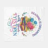 Lezen is dromen… fleece deken (Voorkant (Horizontaal))