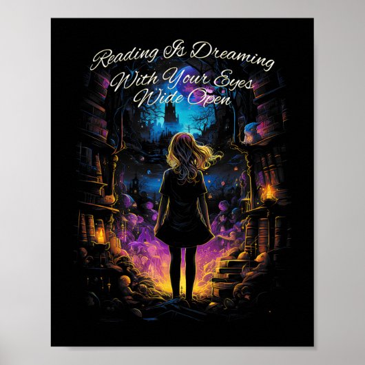 Lezen is dromen met je ogen Open citaatboek Poster (Voorkant)