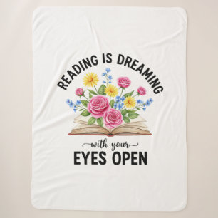 Lezen is Dromen met Open Ogen Sherpa Deken