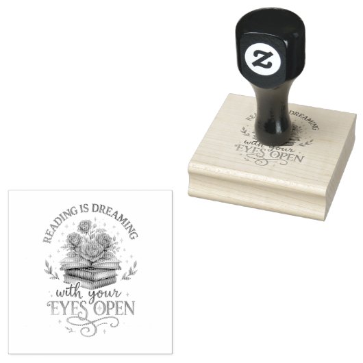 Lezen is dromen… rubberstempel (Gestempeld)