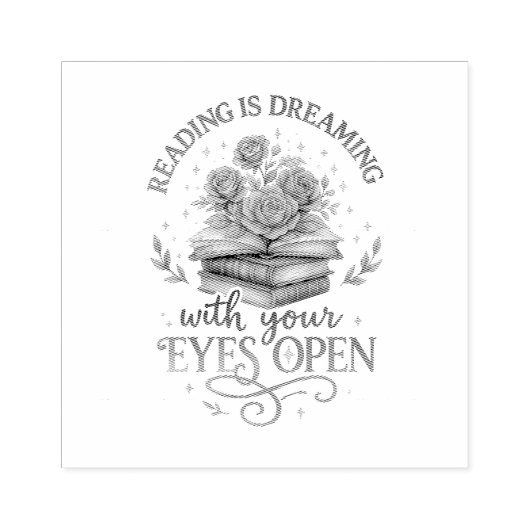 Lezen is dromen… rubberstempel (Afrduk)