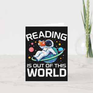 Lezen is een astronaut in de ruimte buiten deze we kaart