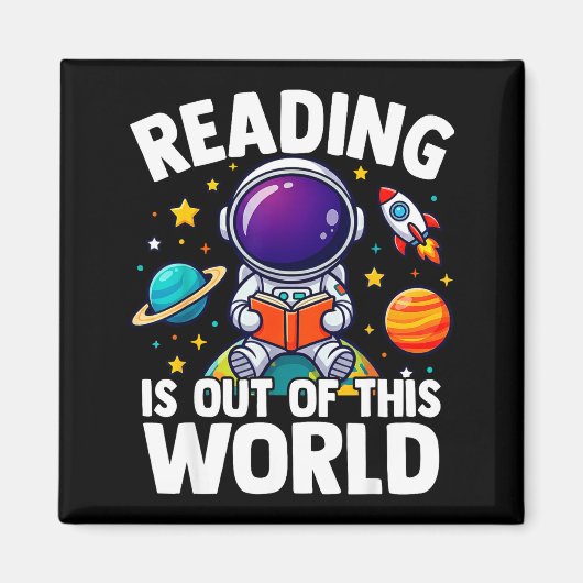 Lezen is een buitenaardse grappige boekenliefhebbe magneet (Voorkant)