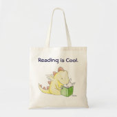 Lezen is een coole Dragon Bunny Library Book Liter Tote Bag (Voorkant)