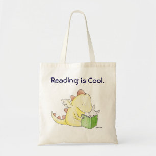 Lezen is een coole Dragon Bunny Library Book Liter Tote Bag