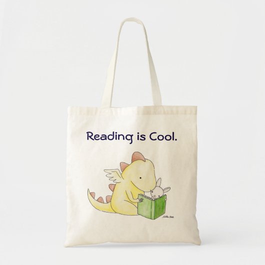 Lezen is een coole Dragon Bunny Library Book Liter Tote Bag (Voorkant)