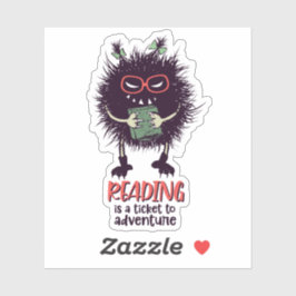Lezen is een kaartje voor avontuurlijk grappige le sticker