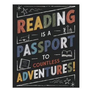 Lezen is een paspoort voor talloze avonturen perfect poster