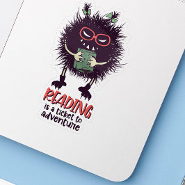 Lezen is een ticket naar avontuur grappige leraar sticker